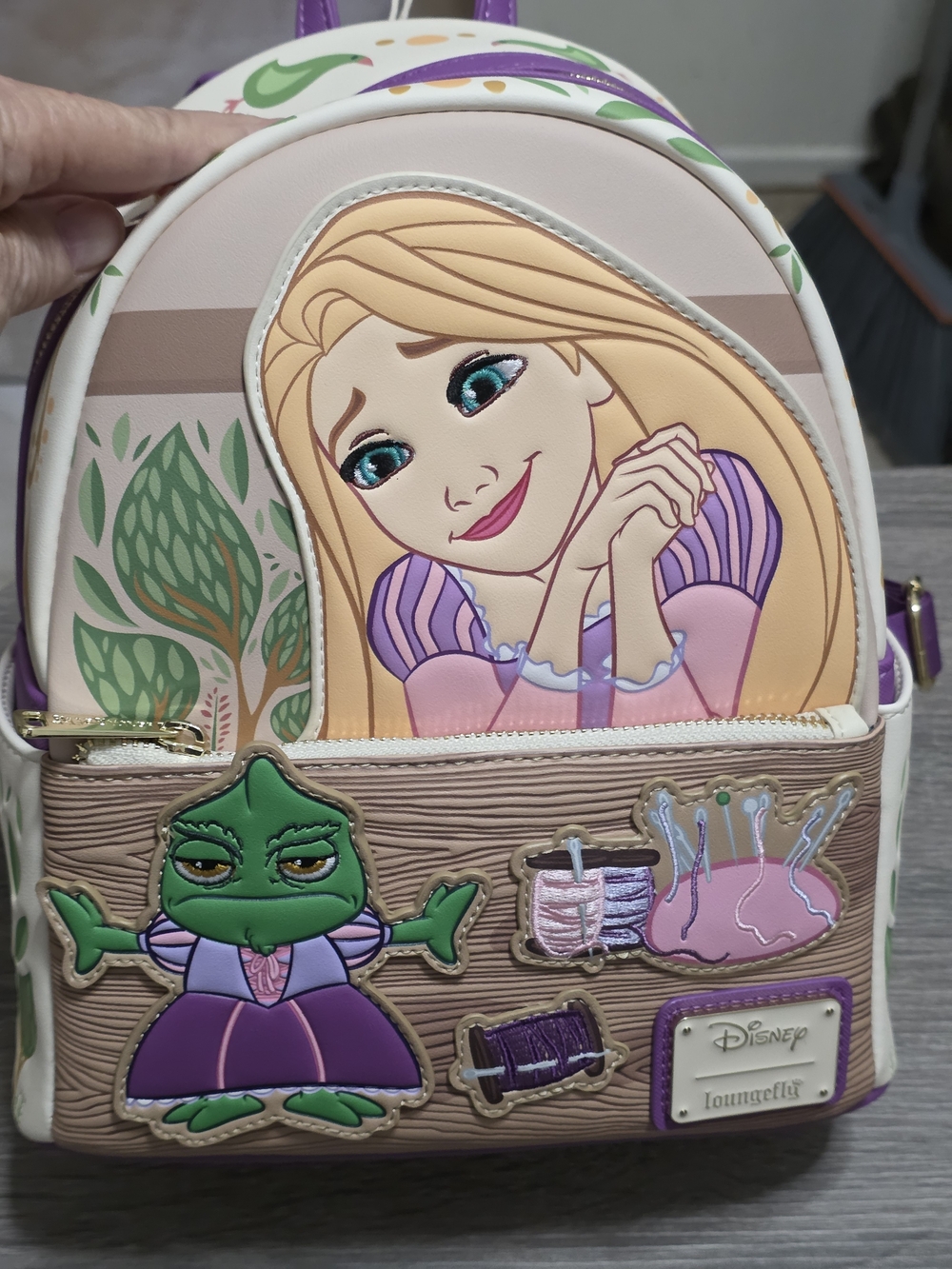 Loungefly Tangled Rapunzel Mini Backpack in Pink, Purple and Green